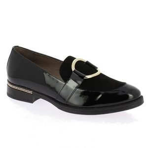 WONDERS Black Suede & Patent Leather Loafers EU 36 EUC